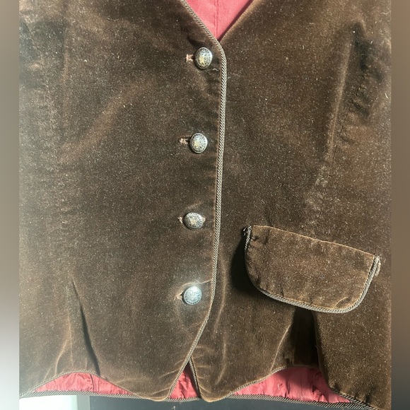 Vintage 70s/80s Patty Woodard California Brown Velvet Vest Size S/M - Picture 2 of 10